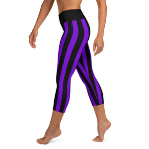 Purple Stripe Yoga Capris