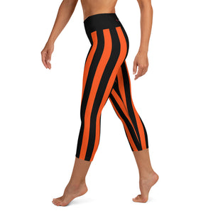 Orange Stripe Yoga Capris
