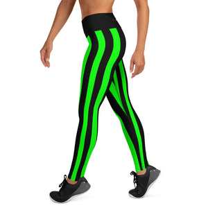 Green Stripe Yoga Pants