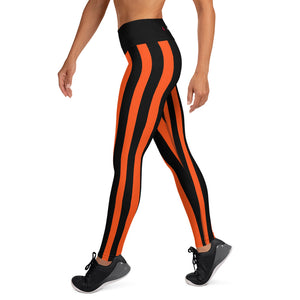 Orange Stripe Yoga Pants