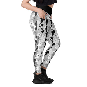 Cats and Yoga Leggings with Pockets