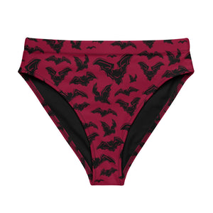Bat Textile High Waisted Bikini Bottom