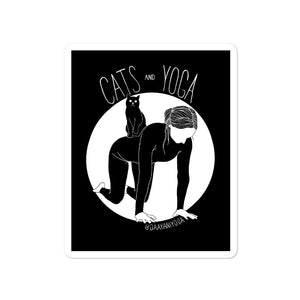 Cats and Yoga Vinyl Sticker