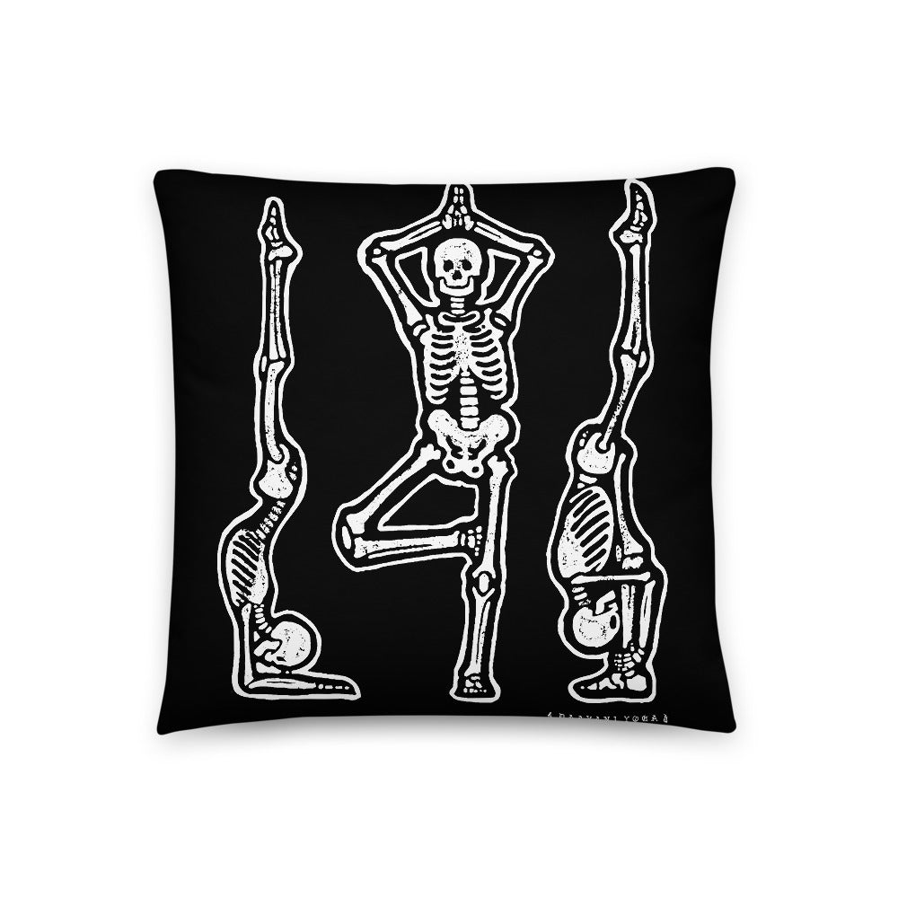 Yogi Skeletons Throw Pillow