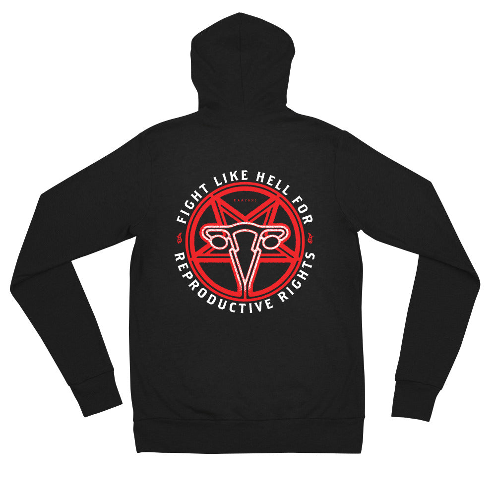 Fight Like Hell For Reproductive Rights Light Zip-Up Hoodie